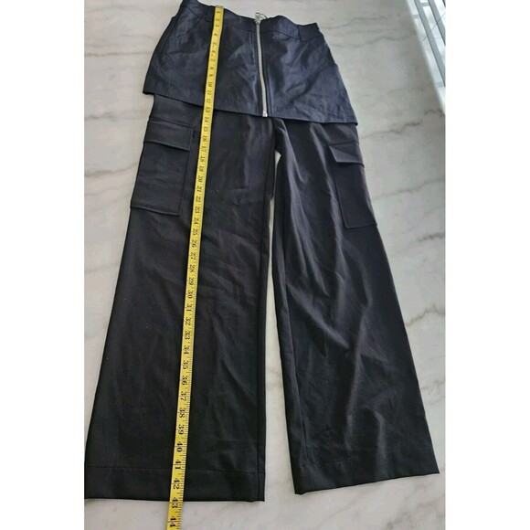 Zara Wide Leg Cargo Black Pants, Woman Size Small - Picture 6 of 8